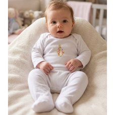 KW109: Baby DTF Printed All In one Sleepsuit- Pink Bunny Rabbit (3-12 months)